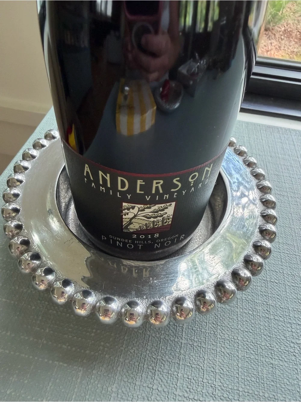 Mariposa String of Pearls Wine Coaster Recycled Aluminum